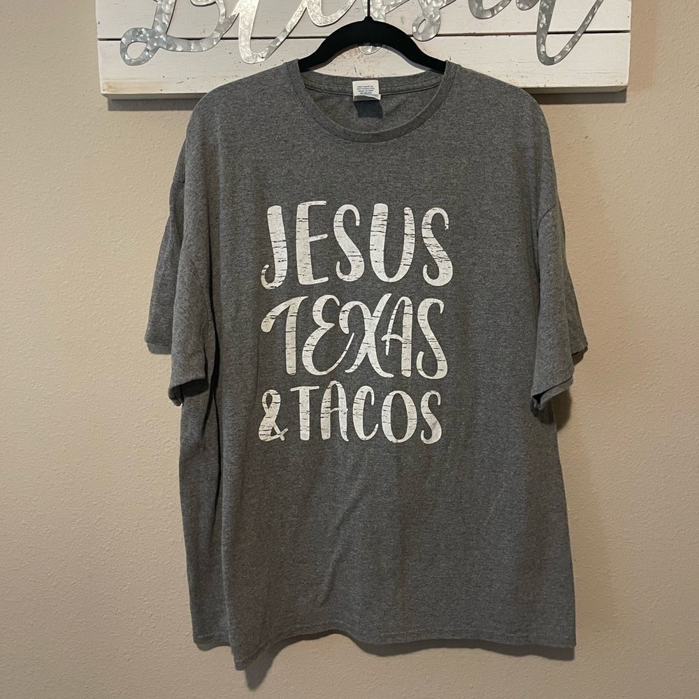 Delta - Jesus / Texas / Tacos Gray T-Shirt